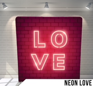 Love text with Neon Light Backdrops