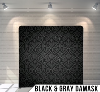 Pillow Black Gray Damask Backdrops